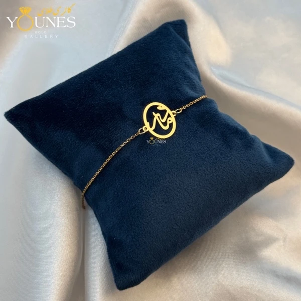 دستبند تمام طلا مادر قاب بیضی